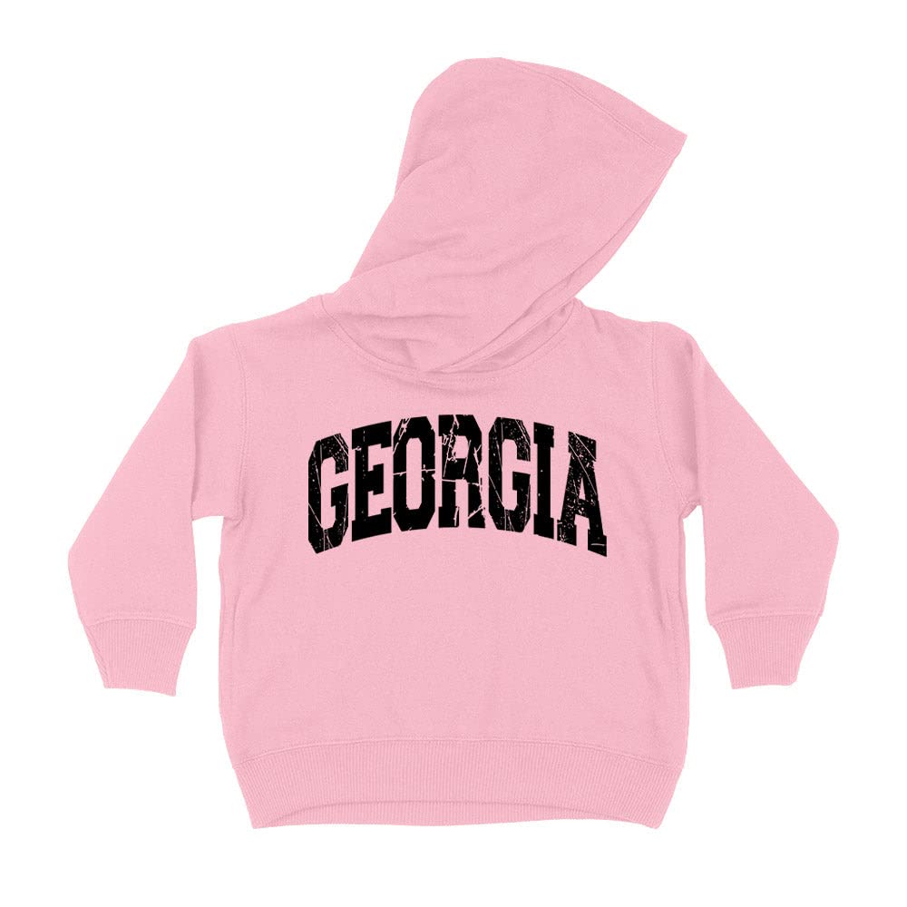 Distressed Georgia Collegiate Kids Hoodie Sweatshirt Toddler 2T Light Pink