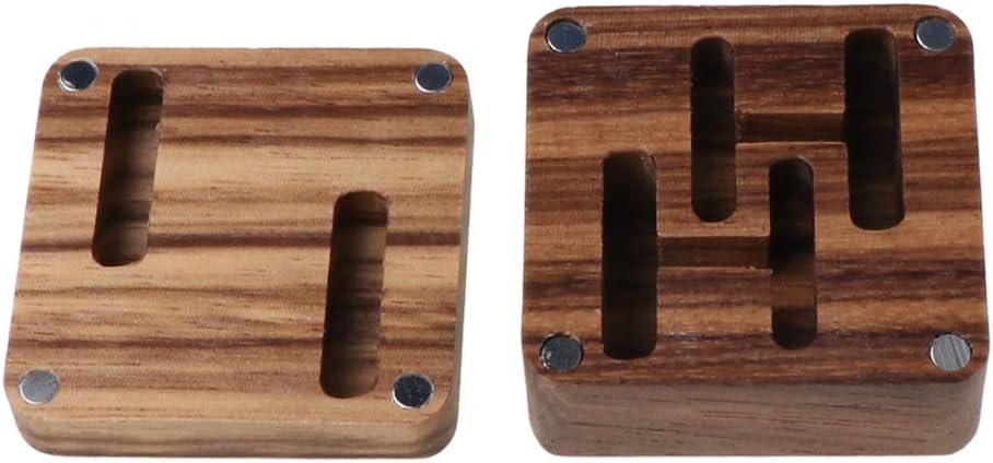 Men Suit Wooden Cufflink Gift Box Portable Sleeve Button Jewelry Walnut Wood Keepsake Storage Box, as the picture shows