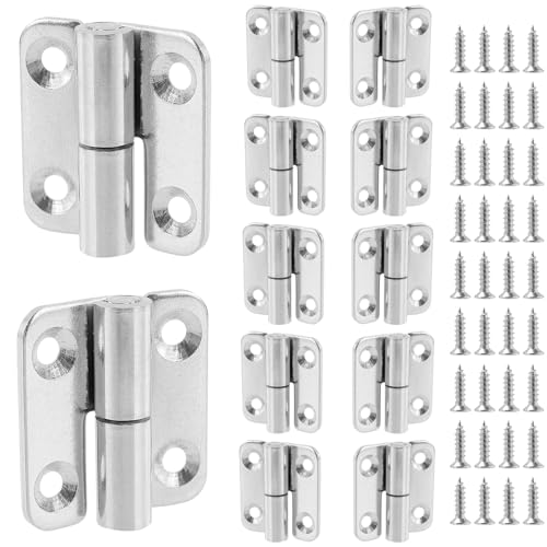 YIXNSW 12 Stück Edelstahl Scharniere, 37 x 33 x 2 mm Silbrig Abnehmbare Scharnier, Robust Metall Türscharniere mit Schraube für Innen Außenbereich Türen, Fenster, Schränke