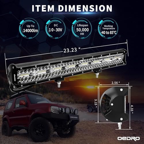 Image of OEDRO 22 Inch LED Light Bar Spot Flood Combo Tri-Row Driving Light