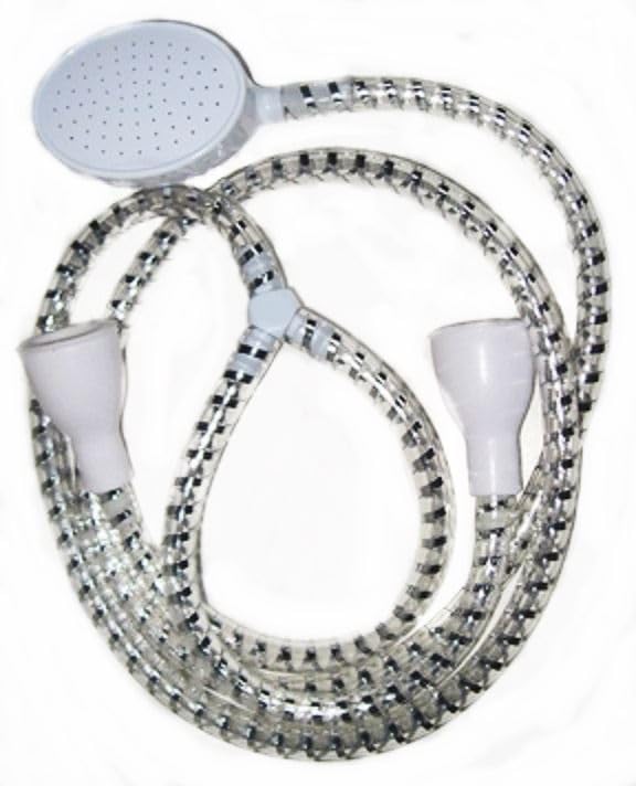 Universal Bath Tap Shower Attachment with Double Connector – 1.5m Hose & Handheld Spray Head Set – Portable Bath Shower.