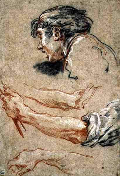 Poster sur toile François Boucher Tête de garçon 50x70cm pour décoration
