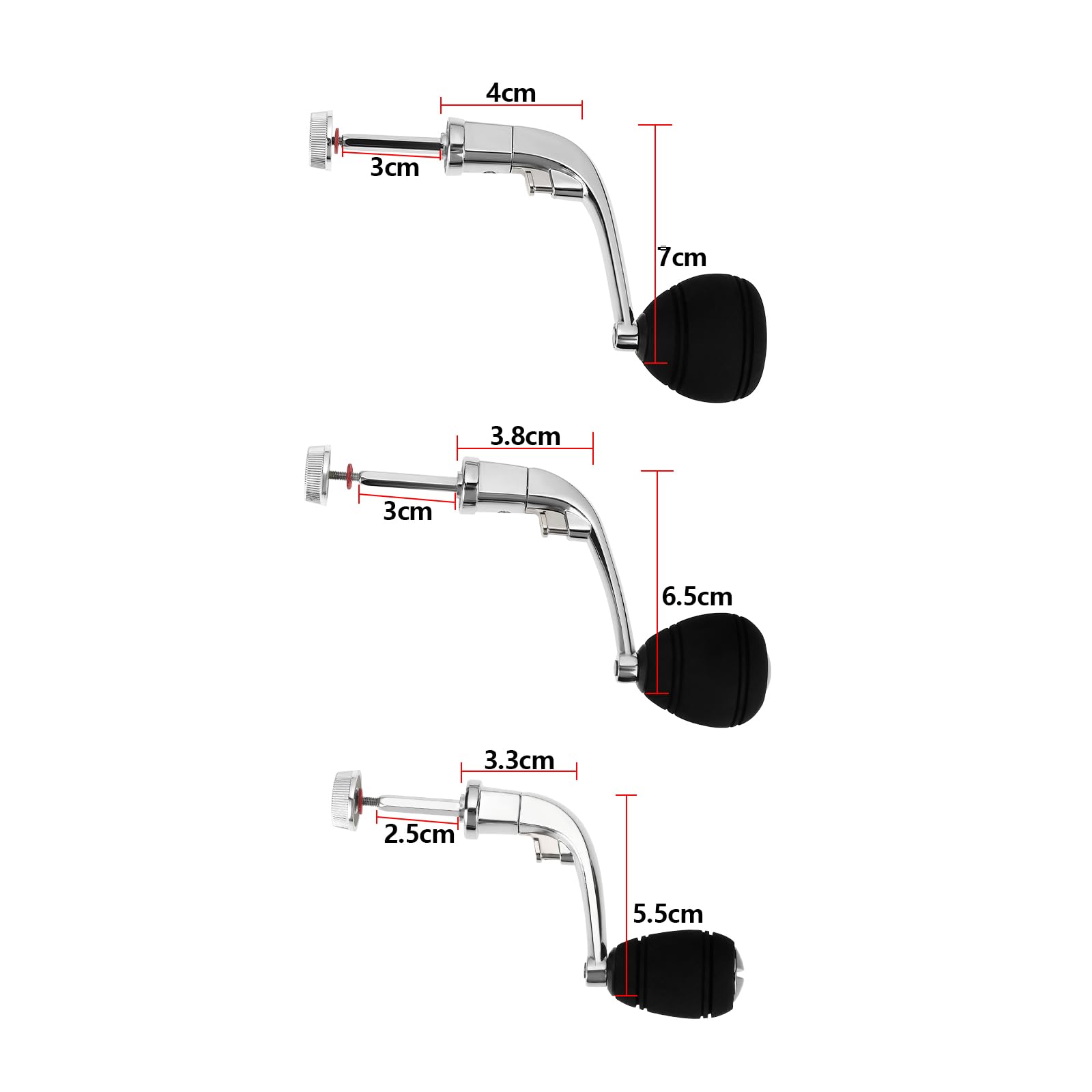Briny River Angelrollengriff Set 3-teilig - Aluminium Mit EVA Knopf Für Spinnrollen