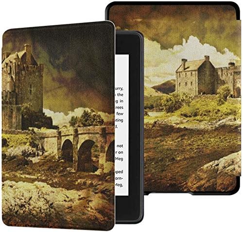 Colorful Star Slimshell Case for 6" Kindle Paperwhite 10th Gen 2018 Release PU Leather Covers and Cases for Kindle Paperwhite 4 - Scotland Castle
