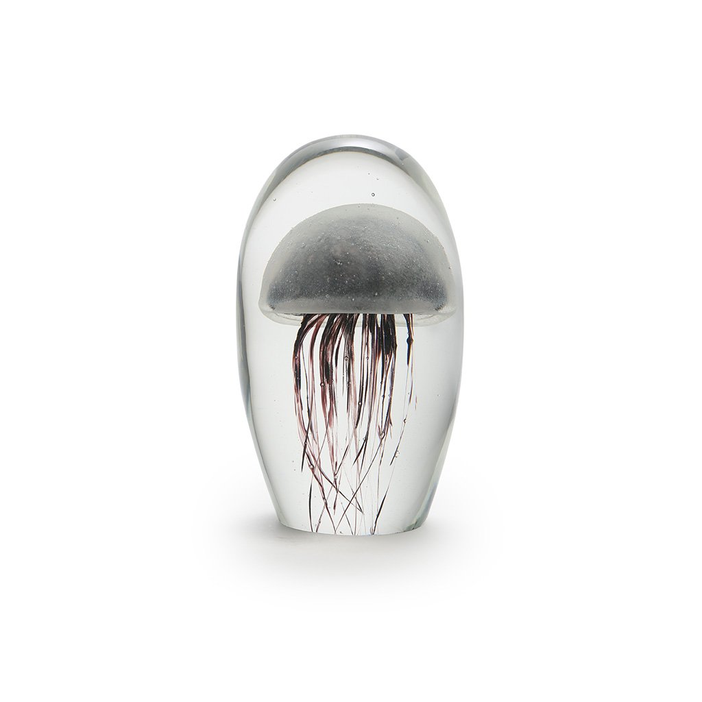 Large Glow in The Dark Glass Jellyfish, Black