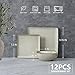 E-far Square Plates and Bowls Sets, 12-Piece Stoneware Dinnerware Sets for 4, Reactive Glaze Dish Set, Chip and Scratch Resistant, Microwave and Dishwasher Safe, Sandy Beige