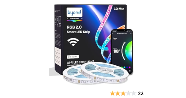 Buy Byond 10m WiFi RGB Music-Sync LED Strip Lights Kit | 60LEDs.