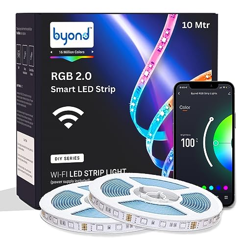 Buy Byond 10m WiFi RGB Music-Sync LED Strip Lights Kit | 60LEDs.