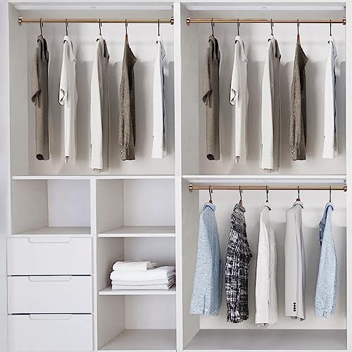 Ynl Tension Rods 24 To 36 Inches, Stainless Steel No Drilling Spring Curtain Rod, Non-Slip Adjustable Rod For Closet, Kitchen, Cupboard, Warm Gold #TOP3