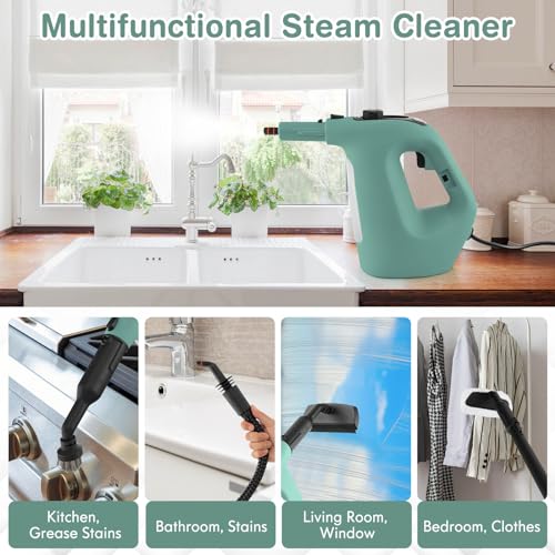 Image of COSTWAY Handheld MultiPurpose Steam Cleaner with 17 Pieces, 350ml Capacity