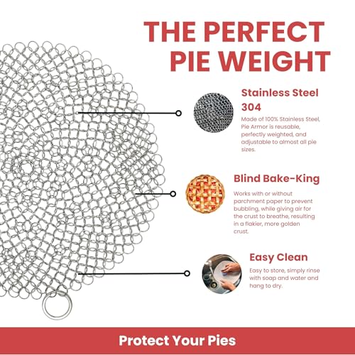 image for BakeBarn Pie Armor, Universal Fit Pie Weight for 7-10 inch Pies, Durab