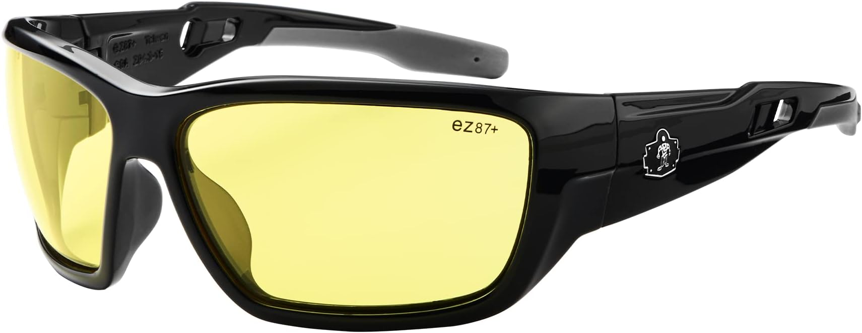 ErgodyneSkullerz Baldr Safety Glasses- Black Frame, Yellow Lens