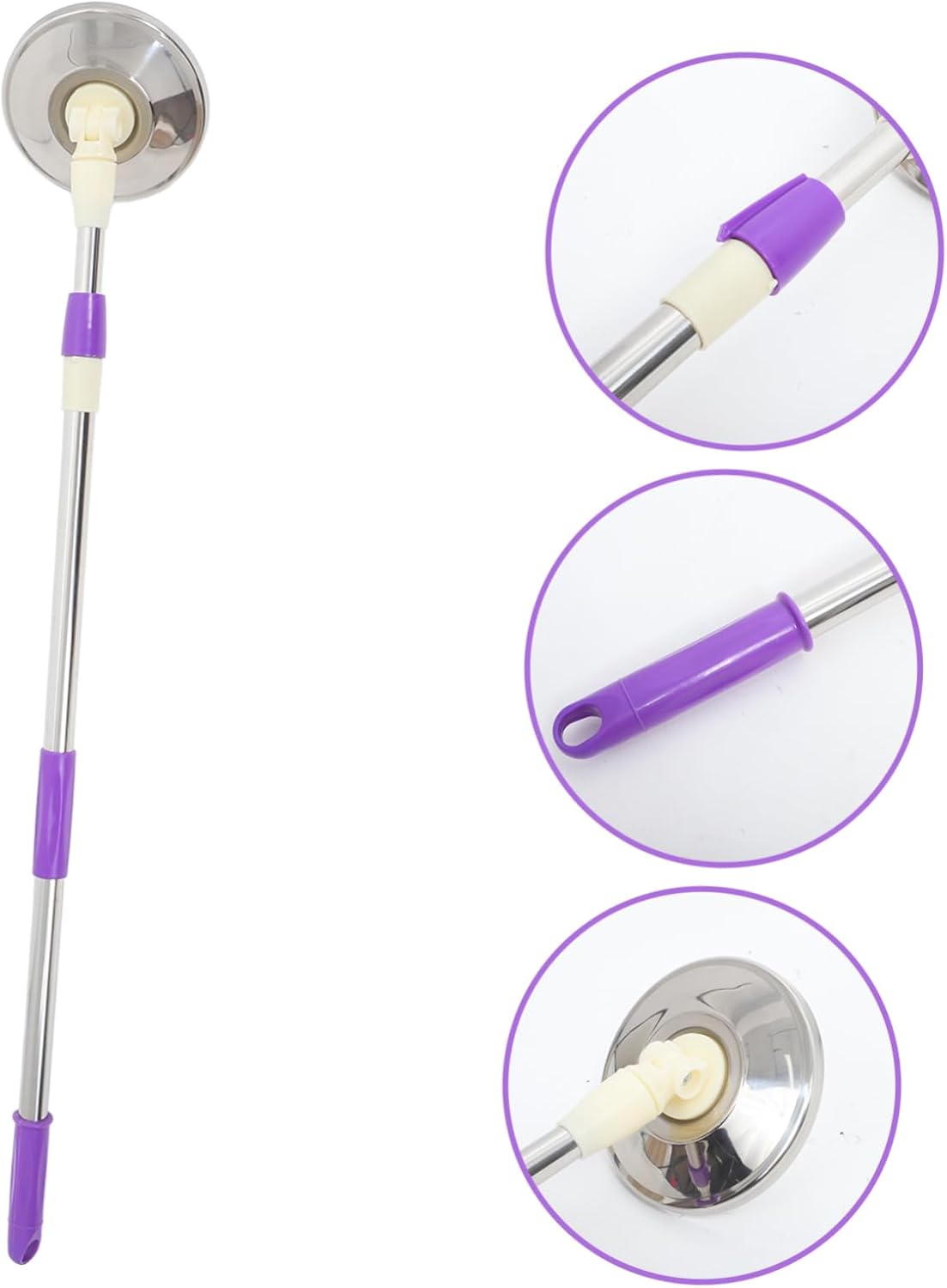 Mop Handle Replacement with Rotating Feature for Efficient Floor Cleaning Purple