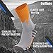 Waterproof Crew Socks for Men Women, SuMade 1 Pair Breathable Athletic Performance Socks for Outdoor Hiking Running Fishing,Windproof Moisture Wicking Neoprene Socks for Trekking(Grey&Orange, X-Small)