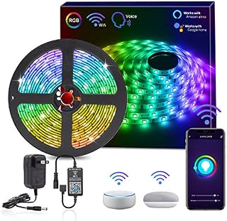 Smart WiFi LED Strip Lights, HitLights Wireless RGB 5050 LED Strip Kit 16.4FT