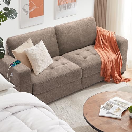 Ihanherry Modern Sofas 2-Seater Couches for Living Room, Chenille Sofas