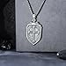 Swordgod Cross Shield Necklace 925 Sterling Silver Armor of God Mens Pendant Shields of Strength Necklace Men Valentines Day Gifts for Husband Templar Crusade Religious Faith Pendant