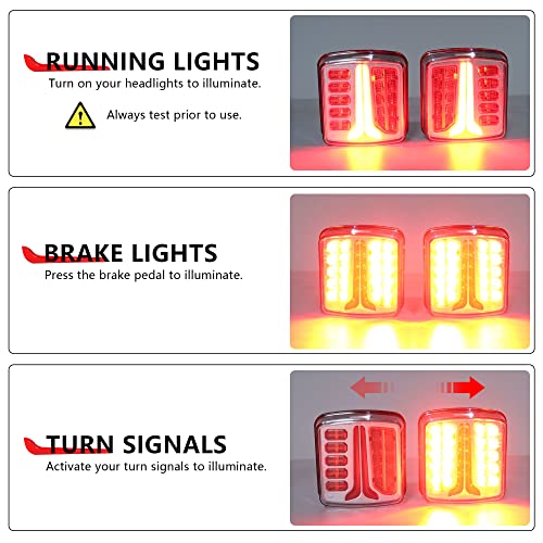 Feelon 2Pcs Magnetic Wireless Led Trailer Towing Light Kit, Rechargeable Universal Rear Light, Board Tail Brake Stop Indicator License Plate Lamp For Trucks, Trailers, Rvs, Suvs, Black #TOP3