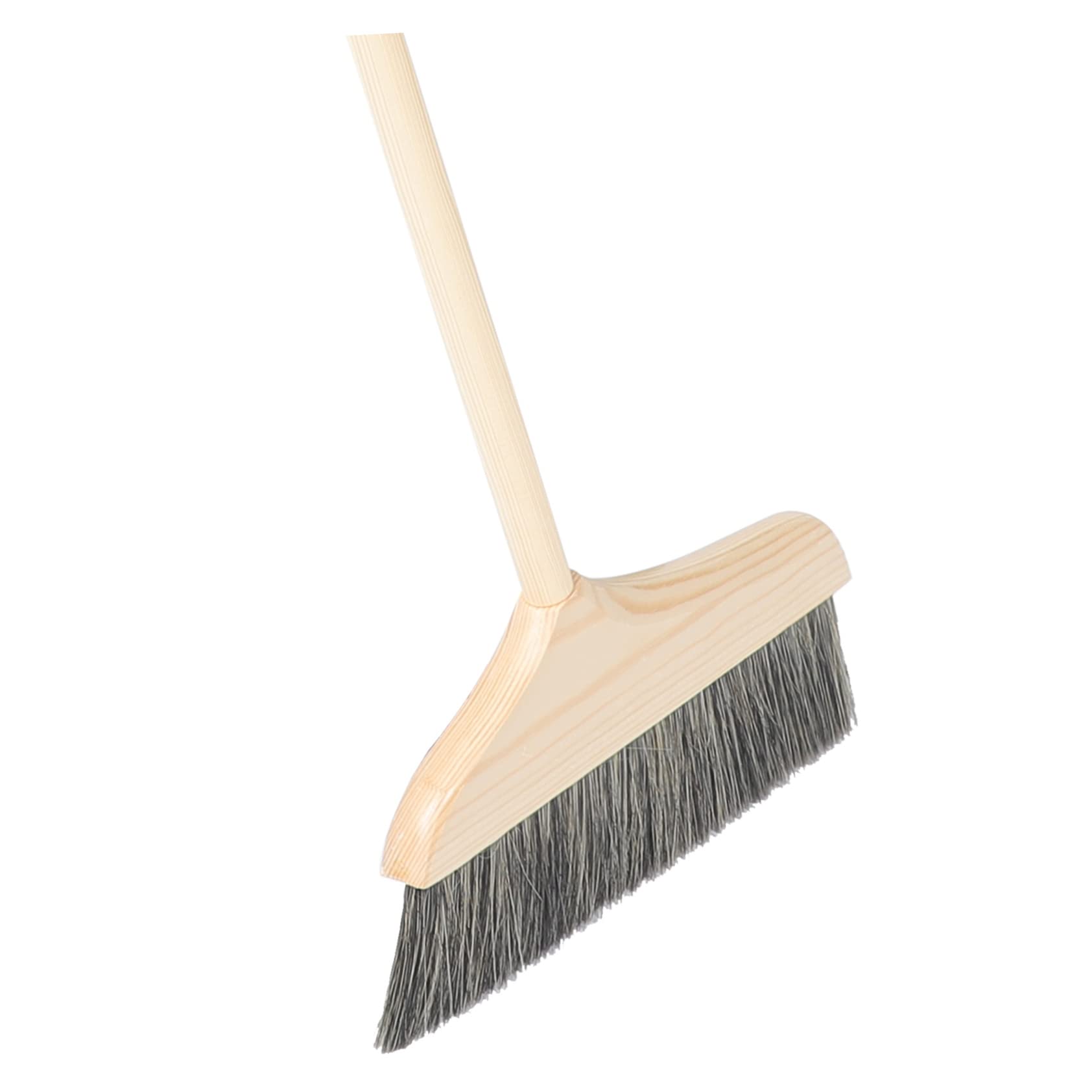 GLEAVI Scopa da Cucina Manico in Legno, Setole Morbide per Pulizia Efficiente di Pavimenti e Tappeti Indoor, per Rimuovere Polvere e Peli
