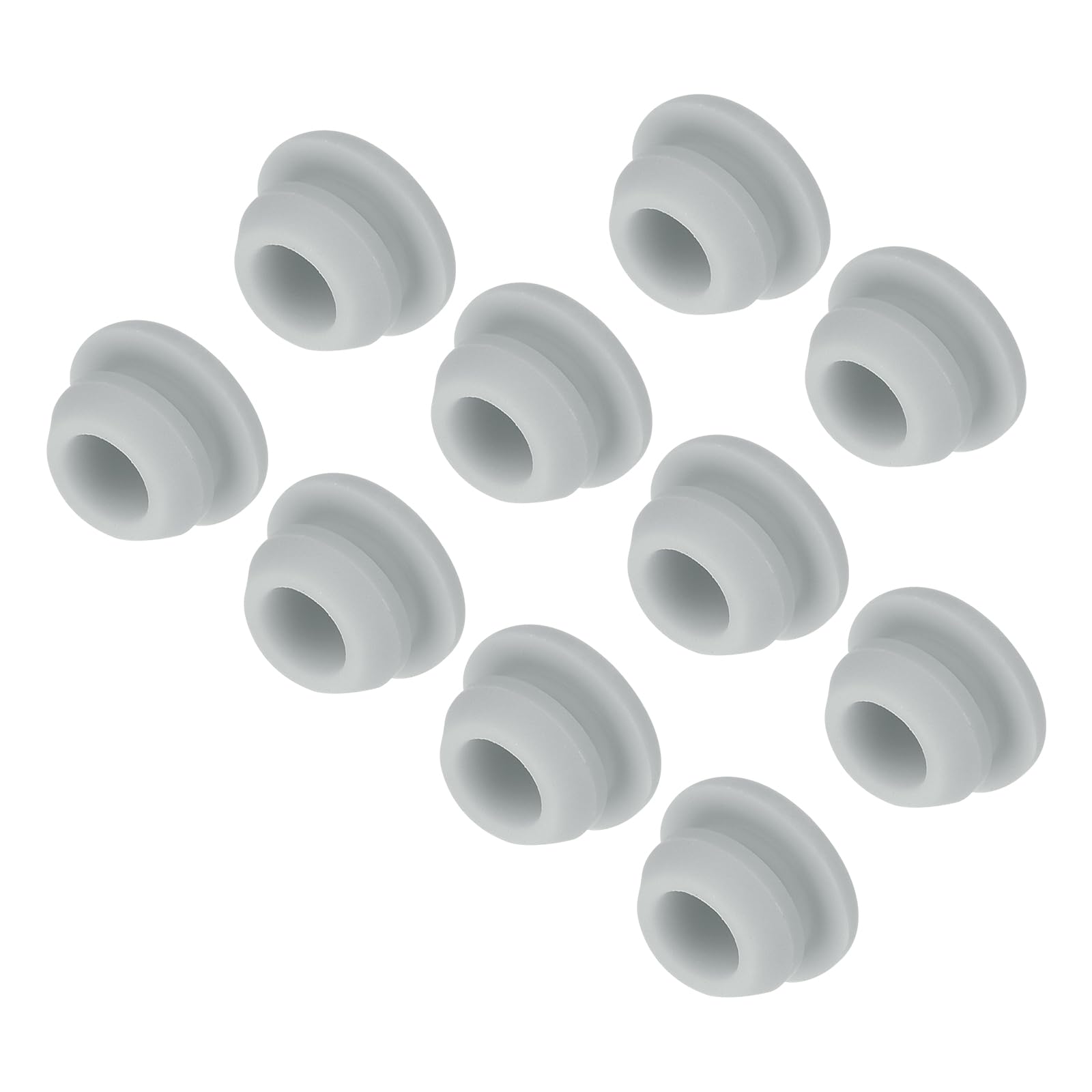 MECCANIXITY 10pcs Silicone Snap in Locking Hole Plugs,8mm/0.3 Inch Mounting Diameter Narrow Groove Width 2mm Panel Seal Cover Round for Kitchen Bulkheads Waterproof Sealing Plugs Grey