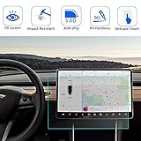 Tesla Model 3 Screen Protector CA007 BASENOR 9H Hardness HD Tempered Glass Film Model 3 Car Navigation Screen Protector, Clear