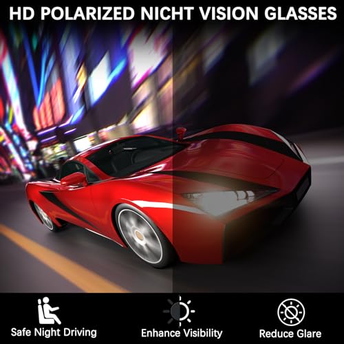 Night Driving Glasses for Men Women,Trendy Sunglasses Polarized UV Protection,Night Vision Glasses4