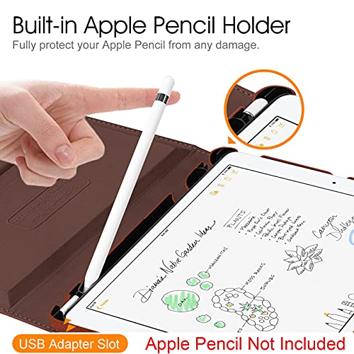 Image of Fintie Rotating Case for iPad 9th Generation (2021) / 8th Generation (2020) / 7th Gen (2019) 10.2 Inch - 360 Degree Rotating Stand Cover with Pencil Holder, Auto Wake Sleep, Brown