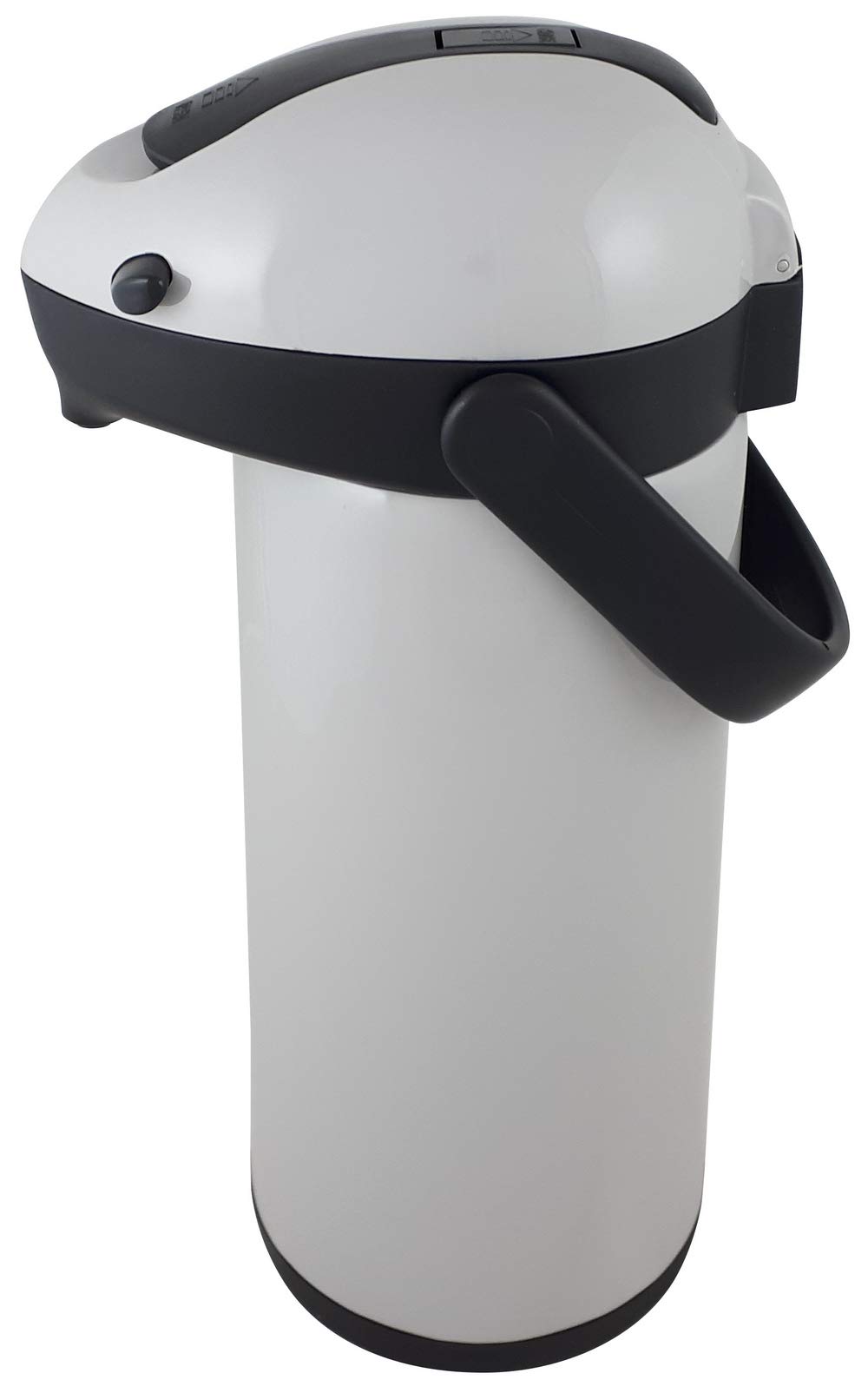 Helios Pump-Isolierkanne Airpot, 1,9 Liter, Kunststoff, grau/schwarz, Einhandbedienung