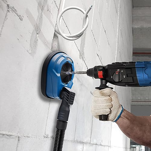 HERZO Staubabsaugung Absaughaube für Bohrhämmer/Akku-Schlagschrauber/Bohrer/Kombihammer, Kompatibel mit Allen Bohrenden Geräten mit, Max. 70 mm Bohrdurchmesser