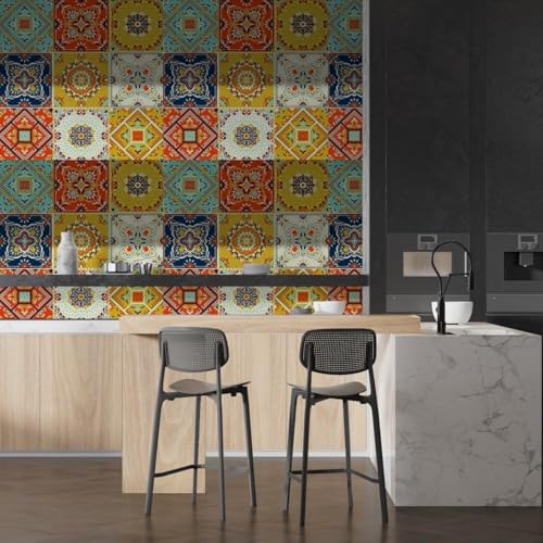 Image of VKR Removable Waterproof Vinyl Wallpaper Roll | Self Adhesive Peel & Stick Sheet for Kitchen Counter, Wardrobe, Drawer, Table & Furniture Protection (Rajwadi Well, Pack of 1)