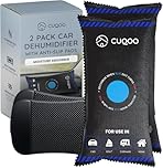 CUQOO 1KG Car Dehumidifier Bag - Pack of 2 Reusable Moisture Absorber for Car Interior with Anti-Slip Mat – Microwave Reactivated Dehumidifier Bags for Condensation, Damp & Fog