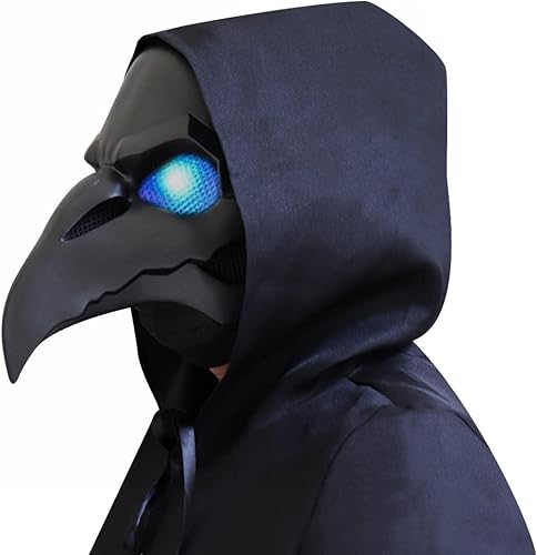 Miniatura 8 de Steampunk - Máscara de médico de peste con luz LED, pico de nariz largo retro para cosplay, máscara de disfraces de Halloween