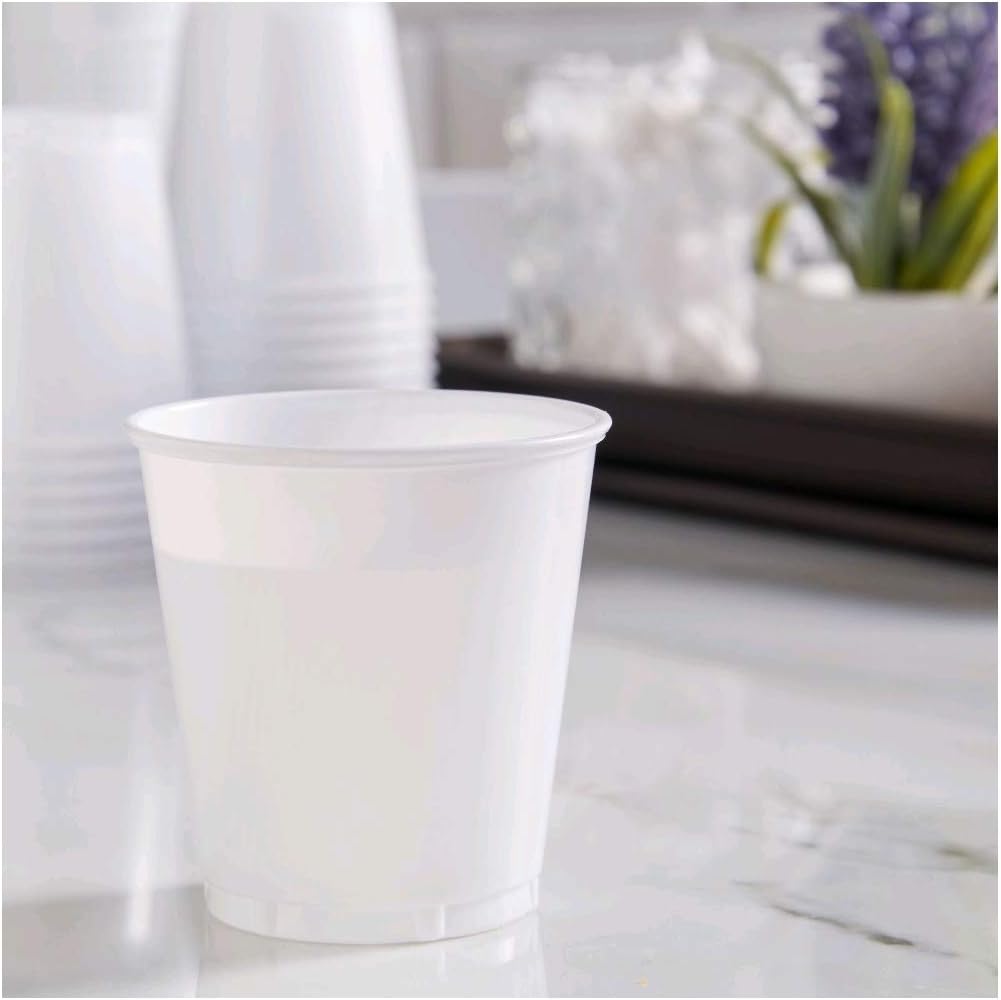 Bath Great Value 3 Oz White Plastic Cups, 100 Ct