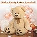 Tezituor Giant Teddy Bear Stuffed Animal 4ft - Classic Big Teddy Bear - Brown Large Stuffed Bear Plush Toys for Kid Christmas Birthday - Gift for Girlfriend