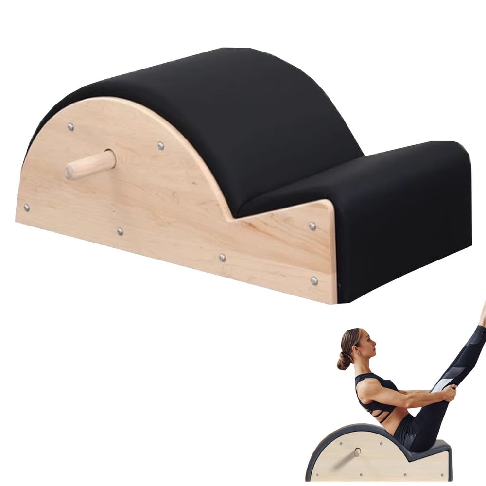 Seduta Pilates in PU e legno per Pilates Reformer,correttore posturale Pilates Barrel,sedia Pilates Combo Chair con pedali divisi e maniglie Yoga,set Pilates Reformer multifunzionale