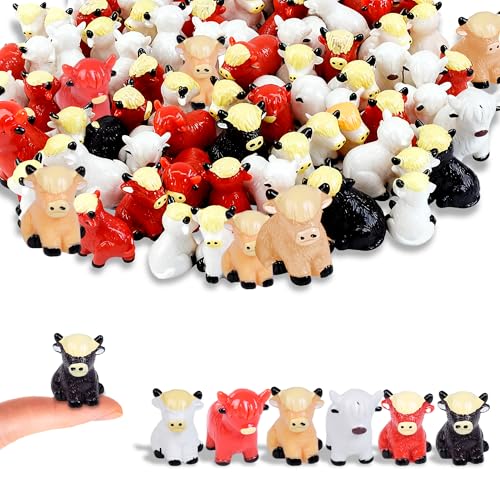 ADDZRZR 60-Piece Highland Cow Sculpture Collection, 6...