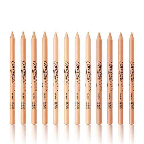 SUMEITANG 12 Packs Wonder Concealer Pencil Tricolor Combination Makeup Contour Concealer Stick Highlighter Set Waterproof Full Coverage Foundation Concealer for Eye Dark Circles Spot Scar Tattoos