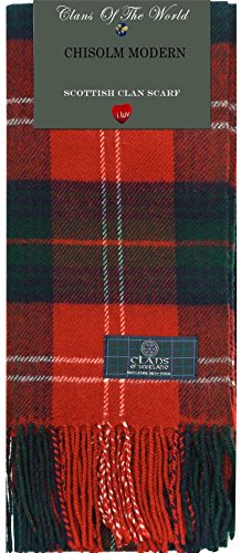 Chisholm Modern Tartan Clan Scarf 100% Soft Lambswool