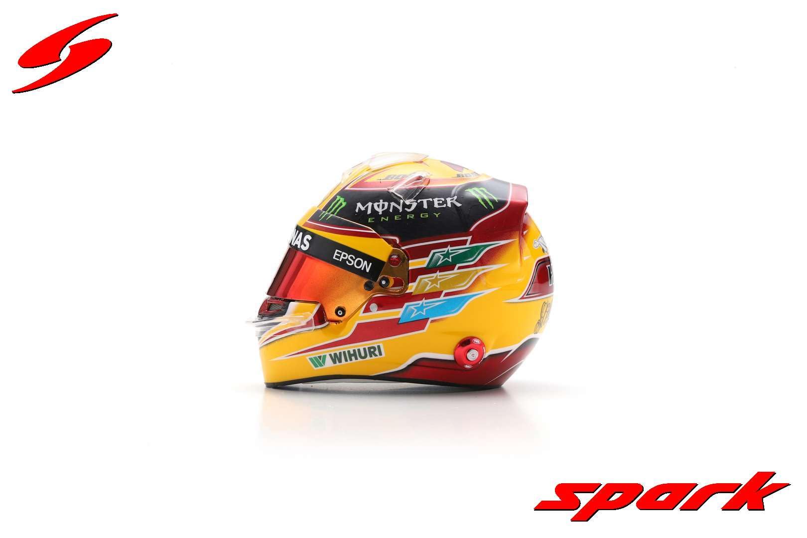 F1 1/5 Scala Mini Casco da Racing, Lewis Hamilton 2017 Campionato del Mondo GP del Messico, Scatola espositiva
