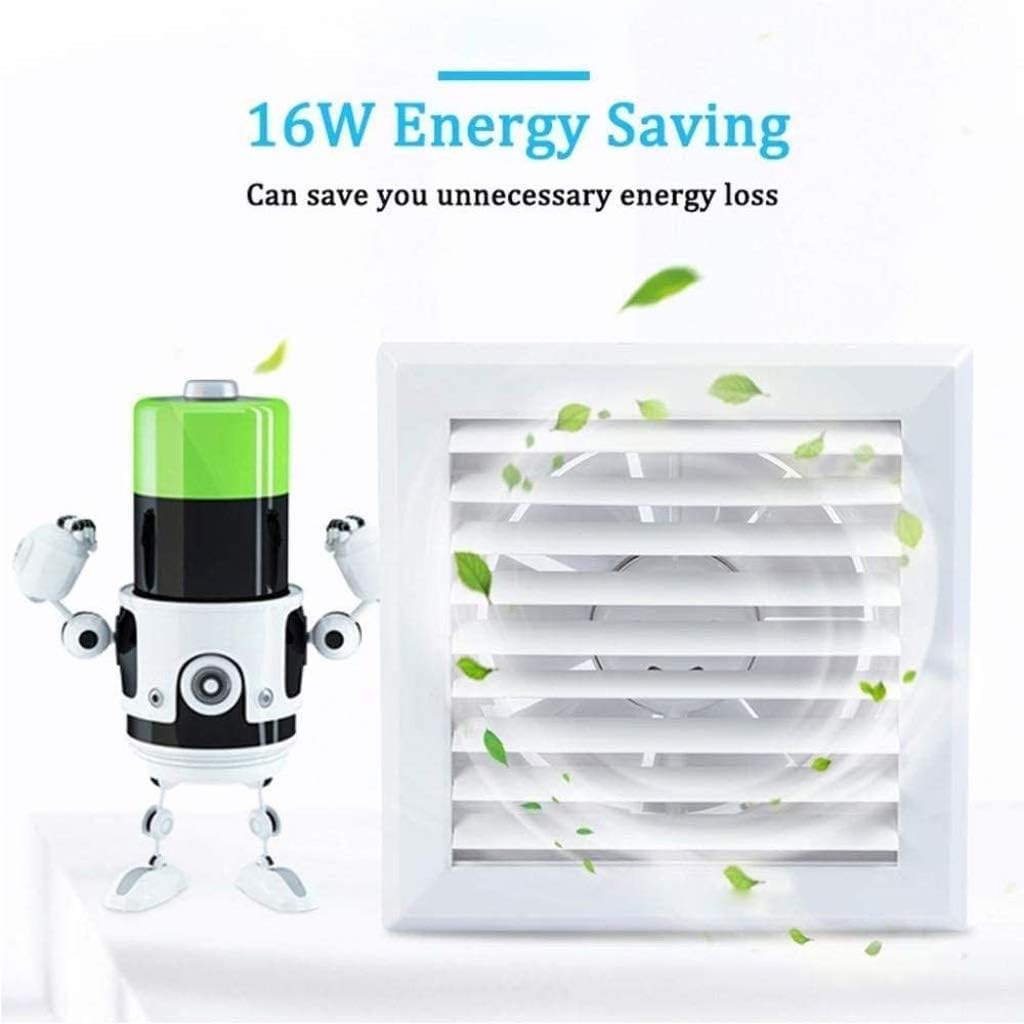 Wall-Mounted Exhaust Fan，4,Room-to-Room Ventilation Fan, Plastic White Square Exhaust Fan, Mute