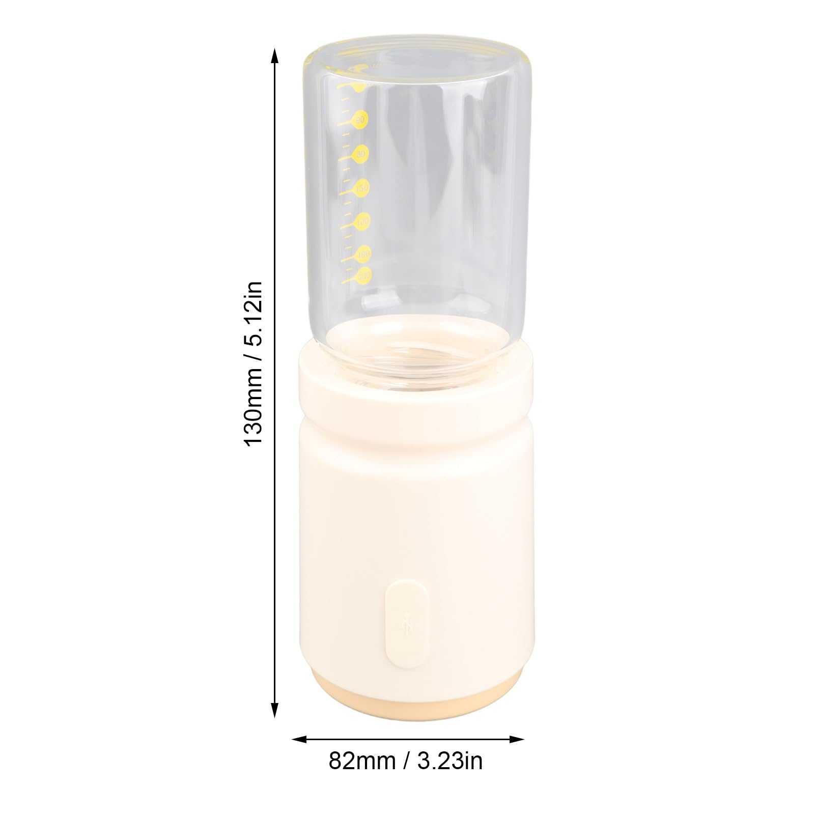 Calentador de Biberones Portátil, Calentador de Biberones de Viaje de 200 Ml con 4 Configuraciones de Temperatura, de Leche Recargable Inalámbrico para Leche Materna, Fórmula o Agua, Carga