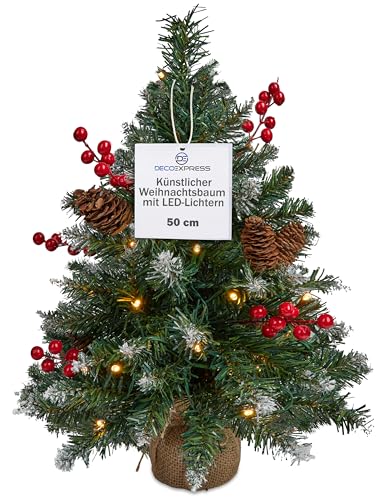 Get Trend Künstlicher Weihnachtsbaum mit Beleuchtung, 50cm Tannenbaum...