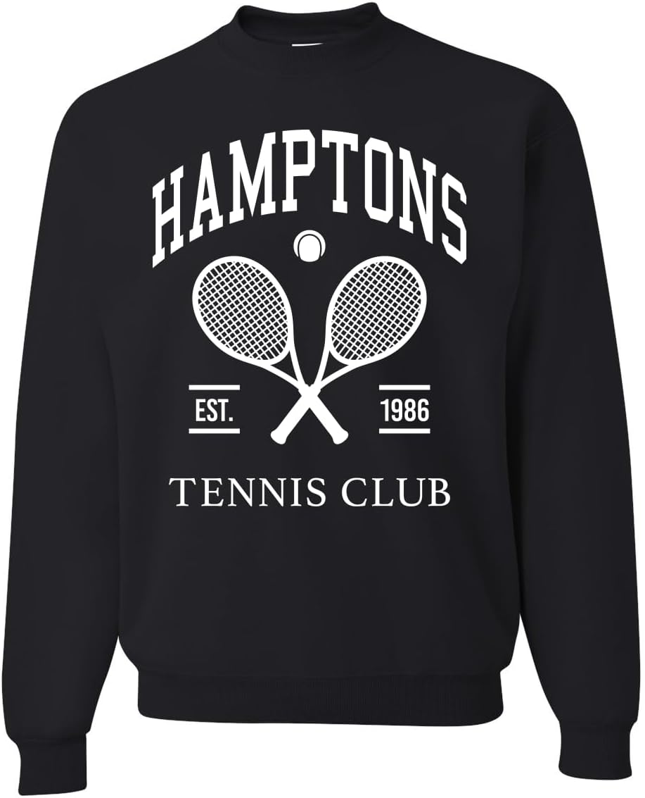 Wild Bobby Hamptons Tennis Club Est 1986 Sports Unisex Crewneck Sweatshirt
