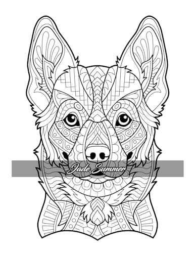 Amazing Dogs Coloring Book: Beautiful Dogs, Adorable Puppies, and Relaxing Designs for Adults and Teens - Image 33