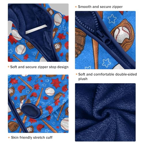 Baseball Sports Girls Fleece Jacket Girls Fall Jacket Girls Zip Up Hoodie Girls Sherpa Jacket 2-10T3