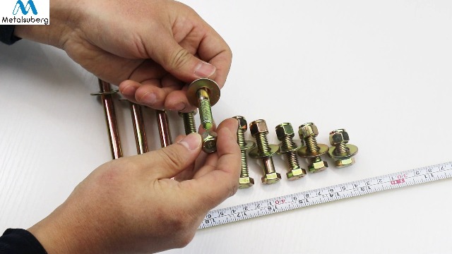 Image of 3 /8 inch x 1-1 /2 inch Grade 8 Hex Head Bolt and nut,Spring Lock Washer and Large Flat Washer Assortment Kit, Color Gavalization,Alloy Steel,Heavy Duty,(16sets Pack),by Metalsuberg.
