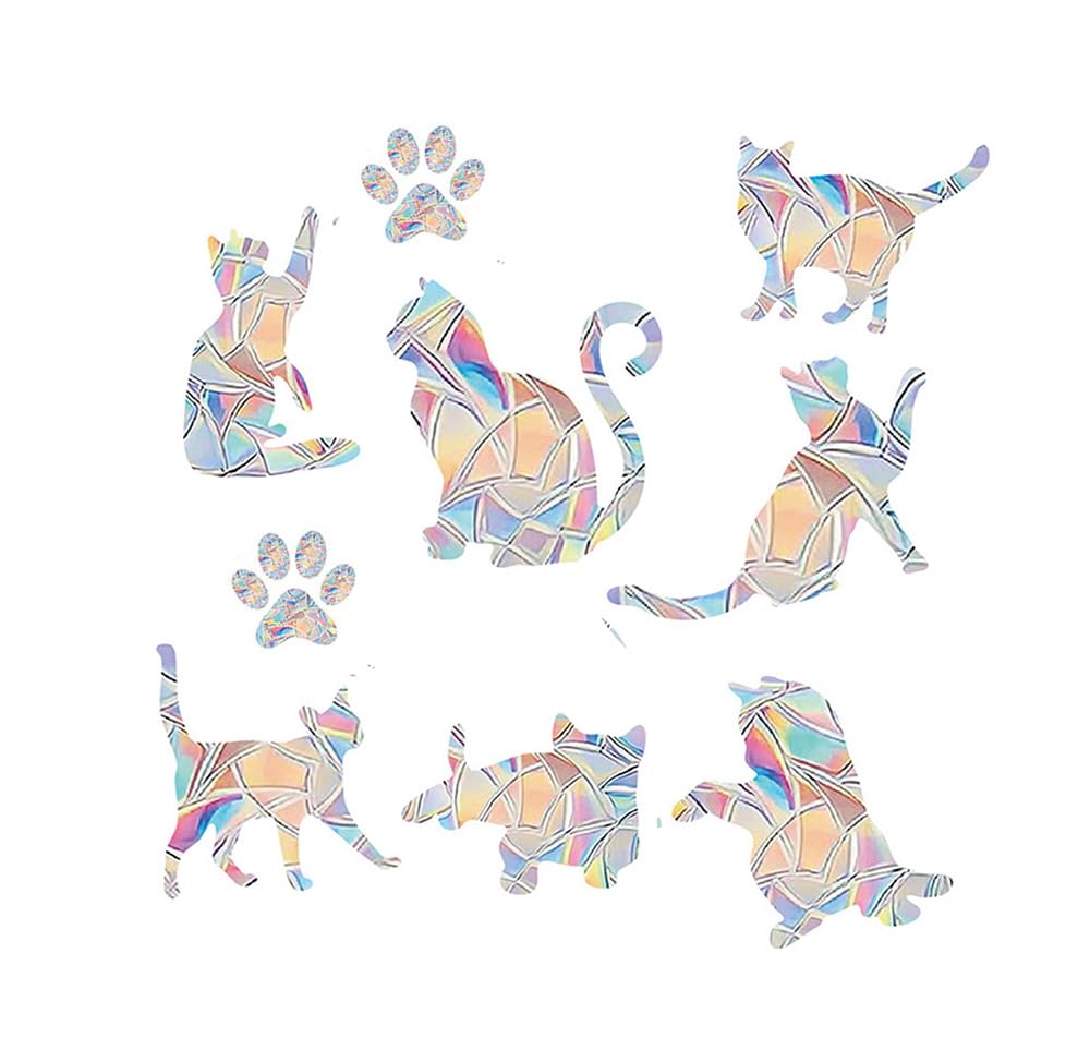 不二玩家 衝突防止 窓 アラート 静電気シール 猫 静電 ステッカー シルエット ガラス