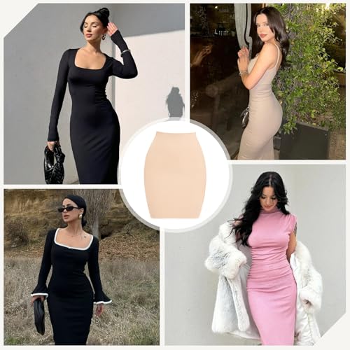 Image of ONEW Shapewear Slips For Under Dress Half Slip Dress Tummy Control Seamless Slip Skirt Body Shaper For Women
