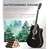 Vangoa 41 Acoustic Guitar Bundle for Adults Beginners Teens Dreadnought Full Size Cutaway Guitarra Acustica Kit with Wooden Bindings, Gig Bag, Tuner, Steel Strings, Capo, Strap, Black