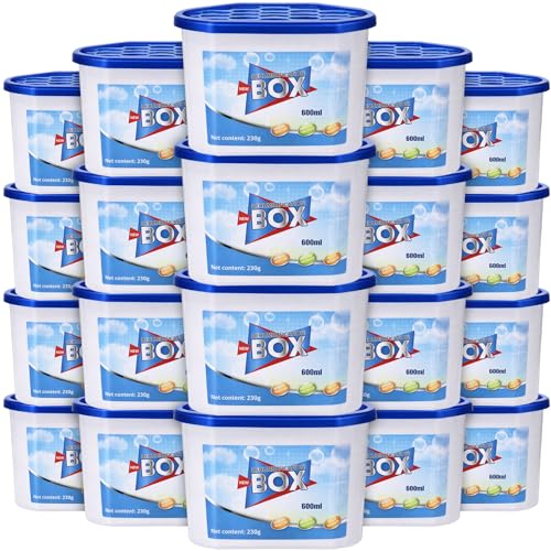 LemonRoad 20 Pack Moisture Absorbers 20 oz 600 ml Calcium Chloride Dehumidifier Humidity Absorber...